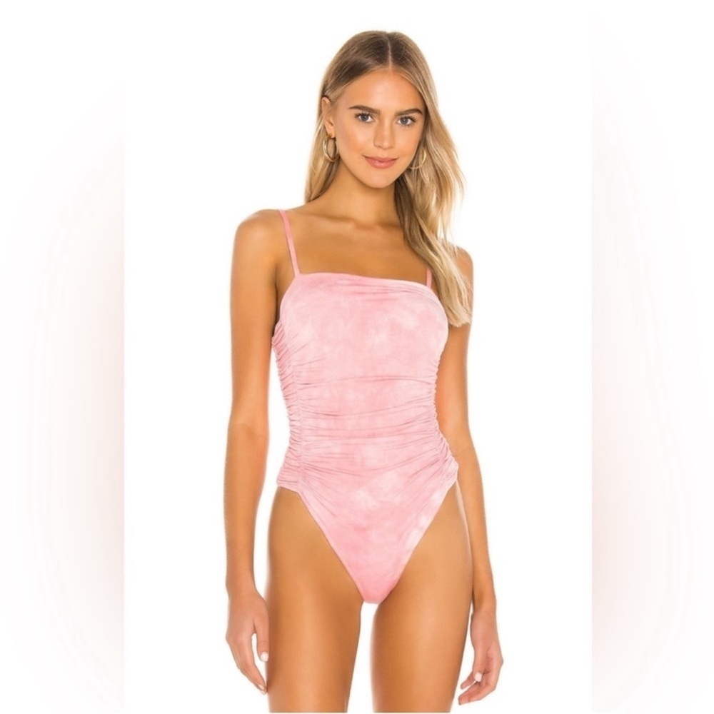 privacy please miramar bodysuit in pink/white